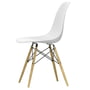 Vitra - Eames Plastic Side Chair DSW RE, ash honey kleur / katoenwit (viltglijders basic dark)