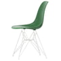 Vitra - Eames Plastic Side Chair DSR RE, wit / smaragd (basisglijders van donker vilt)