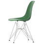 Vitra - Eames Plastic Side Chair DSR RE, verchroomd / smaragdgroen (basisglijders van donker vilt)