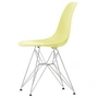 Vitra - Eames Plastic Side Chair DSR RE, verchroomd / citroen (basisglijders van donker vilt)