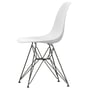 Vitra - Eames Plastic Side Chair DSR RE, basic donker / katoen wit (viltglijders basic donker)