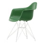Vitra - Eames Plastic Armchair DAR RE, wit / smaragd (basisglijders van donker vilt)