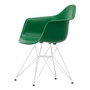 Vitra Eames Plastic Armchair DAR - RE, wit / smaragd (basisglijders van donker vilt)
