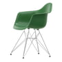 Vitra - Eames Plastic Armchair DAR RE, verchroomd / smaragdgroen (basisglijders van donker vilt)