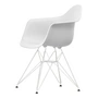 Vitra Eames Plastic Armchair DAR - RE, wit / katoenwit (basisglijders van donker vilt)