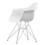 Vitra Eames Plastic Armchair DAR - RE, verchroomd / katoenwit (basisglijders van donker vilt)