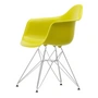 Vitra Eames Plastic Armchair DAR - RE, verchroomd / mosterd (basisglijders van donker vilt)