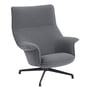 Muuto - Doze Lounge Chair, antracietzwarte draaivoet / grijze afdekking (Ocean 80)