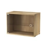 String - Vitrinekast met zwaaiende glazen deur, 58 x 30 cm, eiken