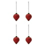 House Doctor - Hinda ornament, H 9,5 cm, rood (set van 4)