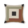 Ferm Living - Border Patchwork Kussen, 50 x 50 cm, donker salie / roodbruin