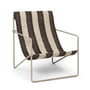 ferm Living - Desert Lounge Chair, cashmere / gebroken wit / chocolade
