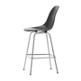 Vitra - Eames Fiberglass Barkruk, medium, verchroomd / olifantenhuid-grijs (vilten glijders)