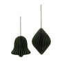 Broste Copenhagen - Chime Bell decoratieve hanger, Ø 8 x H 9 cm, tijm (set van 2)