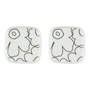 Marimekko - Oiva Piirto Unikko bord, 10 x 10 cm, wit / zwart (set van 2)