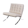 Knoll - Barcelona Relax fauteuil, chroom / leer ivoor Venezia