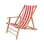 Jan Kurtz Maxx Deckchair Designers Guild - Teak, bekleding Strepen rood