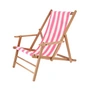 Jan Kurtz Maxx Deckchair Designers Guild - Teak, afdekstrepen roze