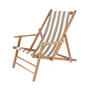 Jan Kurtz Maxx Deckchair Designers Guild - Teak, bekleding strepen taupe