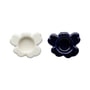 Marimekko - Unikko theelichthouder, mat wit / kobalt (set van 2) (60th Anniversary Collection)