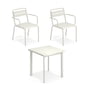 Emu - Star Buitentafel 70 x 70 cm + fauteuil (set van 2), wit