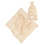 Nobodinoz - Wabi Sabi Mousseline doek met zak, 70 x 70 cm, goudbruin sakura
