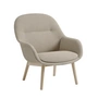 Muuto - Fiber Lounge Armchair Wood Base, eiken naturel / beige (Kvadrat Ecriture 240)