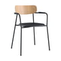 Andersen Furniture - Scope Fauteuil, zwart frame / eiken wit / zwart leer