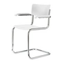 Thonet - S 43 F Stoel, chroom / wit geglazuurd beuken (TP 200)