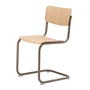 Thonet - S 43 Stoel, Klassiekers in Kleur, beige grijs / blank gelakt eiken