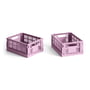 Hay Colour Crate dusty rose recycled - Mand Mini, 17 x 13 cm,, (set van 2)