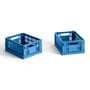 Hay Colour Crate electric blue recycled - Mand Mini, 17 x 13 cm,, (set van 2)