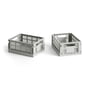 Hay Colour Crate light grey recycled - Mand Mini, 17 x 13 cm,, (set van 2)