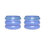 Design Letters - Bubble theelichthouder, blauw / melkblauw (set van 2)