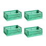 Hay Colour Crate - Mandje S, 26,5 x 17 cm, dark mint recycled (set van 4)