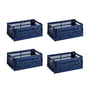 Hay Colour Crate dark blue recycled - Mand S, 26,5 x 17 cm,, (set van 4)