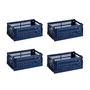 HAY Colour Crate dark blue recycled - Mand S, 26,5 x 17 cm,, (set van 4)