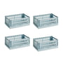 Hay Colour Crate dusty blue recycled - Mand S, 26,5 x 17 cm,, (set van 4)