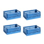 Hay Colour Crate electric blue recycled - Mand S, 26,5 x 17 cm,, (set van 4)