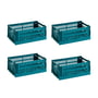 Hay Colour Crate ocean green recycled - Mand S, 26,5 x 17 cm,, (set van 4)