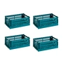 HAY Colour Crate ocean green recycled - Mand S, 26,5 x 17 cm,, (set van 4)