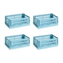 HAY Colour Crate light blue recycled - Mand S, 26,5 x 17 cm,, (set van 4)