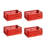 HAY Colour Crate red recycled - Mand S, 26,5 x 17 cm,, (set van 4)