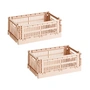 HAY Colour Crate powder recycled - Mand S, 26,5 x 17 cm,, (set van 2)