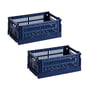 Hay Colour Crate dark blue recycled - Mand S, 26,5 x 17 cm,, (set van 2)