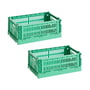 Hay Colour Crate - Mandje S, 26,5 x 17 cm, dark mint recycled (set van 2)