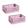 HAY Colour Crate dusty rose recycled - Mand S, 26,5 x 17 cm,, (set van 2)