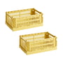 Hay Colour Crate dusty yellow recycled - Mand S, 26,5 x 17 cm,, (set van 2)