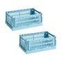 Hay Colour Crate light blue recycled - Mand S, 26,5 x 17 cm,, (set van 2)
