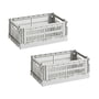 Hay Colour Crate light grey recycled - Mand S, 26,5 x 17 cm,, (set van 2)